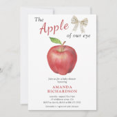 私たちの目のリンゴの色ベビーシャワー 招待状 (正面)