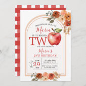 私たちの目のリンゴはターニング2秋誕生日 招待状 (正面/裏面)