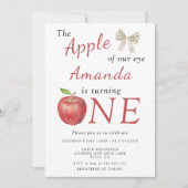 私たちの目のリンゴ第一誕生日 招待状 (正面)