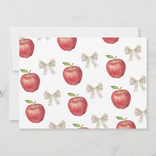 私たちの目のリンゴ第一誕生日 招待状 (裏面)