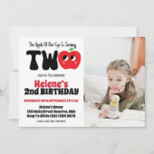 私たちの目の上のりんご娘 2歳の誕生日記念写真 招待状 (正面)