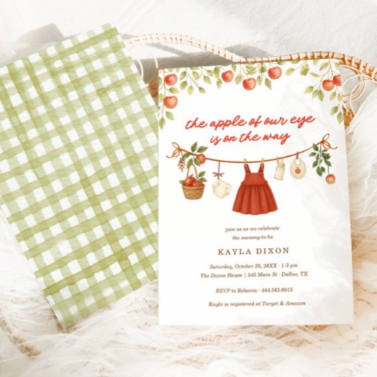 私たちの目の中のリンゴ オータム フォール ベイビー シャワー 招待状