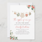 私たちの目の中のリンゴ 秋のベイビーシャワー 招待状 (正面)