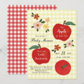 私たちの目の中のリンゴ 秋のリンゴ ベビーシャワー 招待状 (正面/裏面)