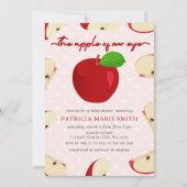 私たちの目の中のリンゴ 秋の女の子ベビーシャワー 招待状 (正面)