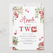 私たちの目の甘いリンゴ2番目の誕生日 招待状 (正面)