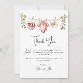 私たちの目の赤ちゃんシャワーのリンゴありがとう サンキューカード (正面)