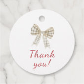 私たちの目の赤ちゃんシャワーのリンゴありがとう フェイバータグ (裏面)