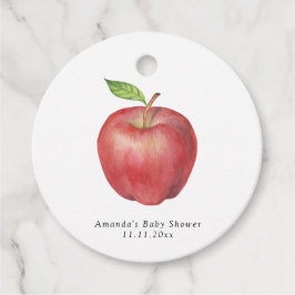 私たちの目の赤ちゃんシャワーのリンゴありがとう フェイバータグ