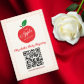 私たちの目の赤ちゃんシャワーのレジストリのりんご エンクロージャーカード