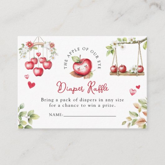 私たちの目の赤ちゃんシャワーの甘いリンゴ エンクロージャーカード (正面)