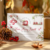 私たちの目の赤ちゃんシャワーの甘いリンゴ エンクロージャーカード