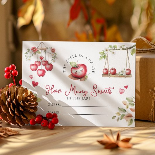 私たちの目の赤ちゃんシャワーの甘いリンゴ エンクロージャーカード