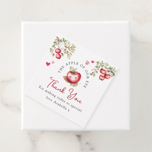 私たちの目の赤ちゃんシャワーの甘いリンゴ フェイバータグ (インサイチュ)