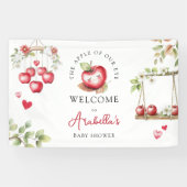 私たちの目の赤ちゃんシャワーの甘いリンゴ 横断幕 (横)