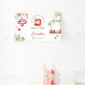 私たちの目の赤ちゃんシャワーの甘いリンゴ 横断幕 (インサイチュ)