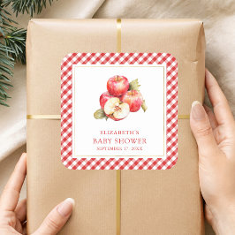 私たちの目玉の秋のリンゴベイビーシャワー スクエアシール