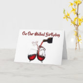 私たちの相互***誕生日***そのワインを注ぐ!!!!!!! カード (黄色い花)