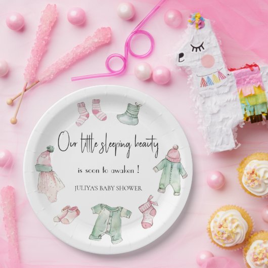 私たちの眠っている美しいの赤ちゃんシャワー ペーパープレート (パーティー)