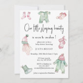 私たちの睡眠美しいベビー布ベビーシャワー 招待状 (正面)