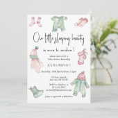 私たちの睡眠美しいベビー布ベビーシャワー 招待状 (スタンド正面)