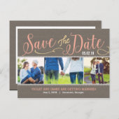 私たちの瞬間は日付ポストカードを保存 – Peach 案内ポストカード (正面/裏面)