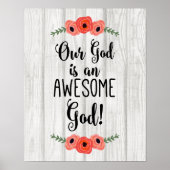 私たちの神は神素晴らしである – 感動的引用文ポー ポスター (正面)