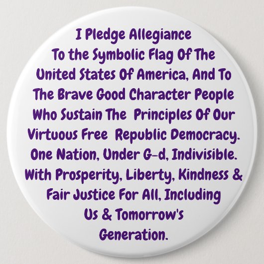 私たちの神聖な価値を生きるボタンのリマインダー 缶バッジ (正面)