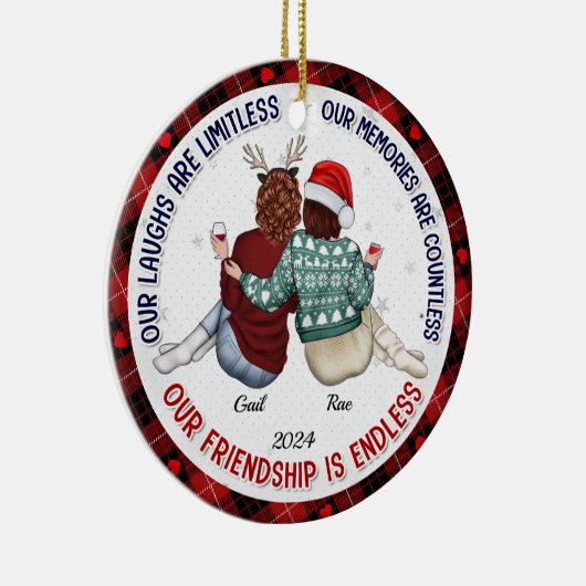 私たちの笑いは無限である – Bestie パーソナライズされた セラミックオーナメント (右)