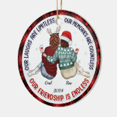 私たちの笑いは無限である – Bestie パーソナライズされた セラミックオーナメント (左)