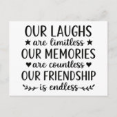 私たちの笑いは無限の友情の名言 ポストカード (正面)