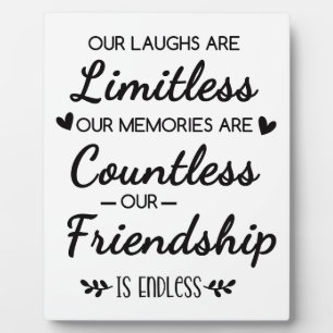 私たちの笑いは無限大 友情の引用 フォトプラーク