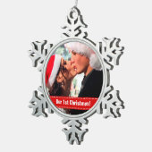 私たちの第1クリスマス スノーフレークピューターオーナメント (右)