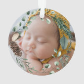 私たちの第1回クリスマスは祖父母として冬のリース オーナメント (裏面)