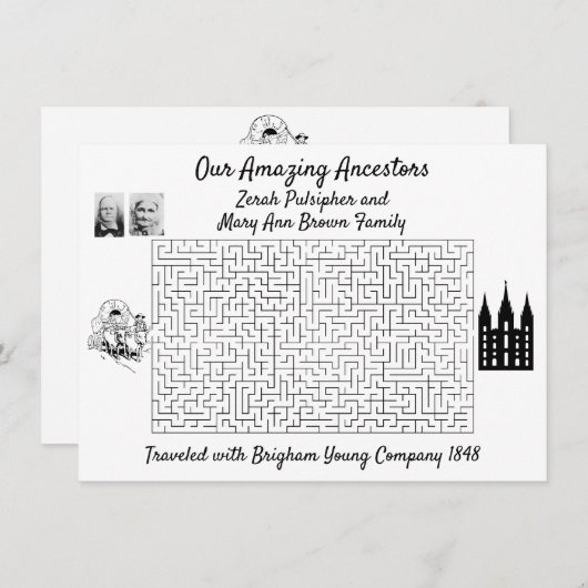 私たちの素晴らしい祖先の写真懇親会招待状 (正面/裏面)