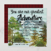 私たちの素晴らしアドベンチャーの赤ん坊のシャワーの習慣 招待状 (正面/裏面)