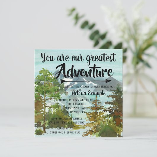 私たちの素晴らしアドベンチャーの赤ん坊のシャワーの習慣 招待状 (スタンド正面)