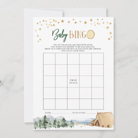 私たちの素晴らしアドベンチャーベビーシャワーBingoゲーム 招待状 (正面)