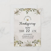 私たちの素朴な食事で感謝祭を祝いましょう 招待状 (正面/裏面)