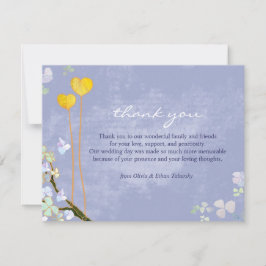 私たちの素朴ハートブルー結婚の感謝 サンキューカード