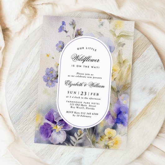 私たちの素朴小さな野草の赤ちゃんシャワー 招待状