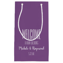 私たちの紫結婚へようこそ スモールペーパーバッグ