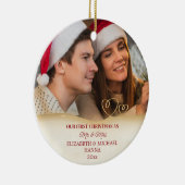 私たちの結婚した初めてのクリスマスのミスター&ミセス セラミックオーナメント (右)