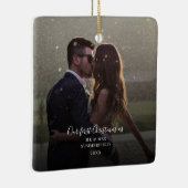 私たちの結婚した初めてのクリスマスの結婚写真 セラミックオーナメント (右)