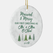 私たちの結婚した初めてのクリスマスメリーと セラミックオーナメント (右)