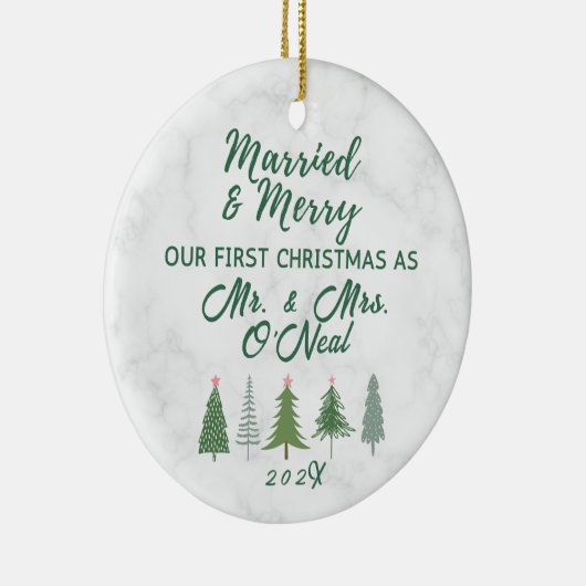 私たちの結婚した初めてのクリスマスメリーと セラミックオーナメント (右)