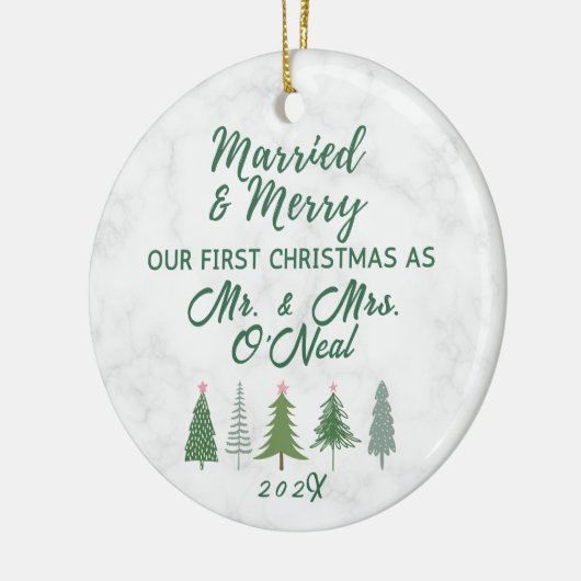 私たちの結婚した初めてのクリスマスメリーと セラミックオーナメント (左)