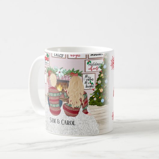 私たちの結婚した初めてのクリスマスメリー、ミスター&マグ コーヒーマグカップ (正面左)