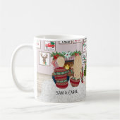 私たちの結婚した初めてのクリスマスメリー、ミスター&マグ コーヒーマグカップ (左)
