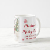 私たちの結婚した初めてのクリスマスメリー、ミスター&マグ コーヒーマグカップ (正面右)